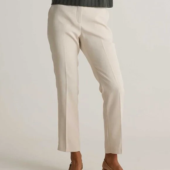Quince Stretch Crepe Ankle Pant Sand Size 12 - Picture 1 of 4